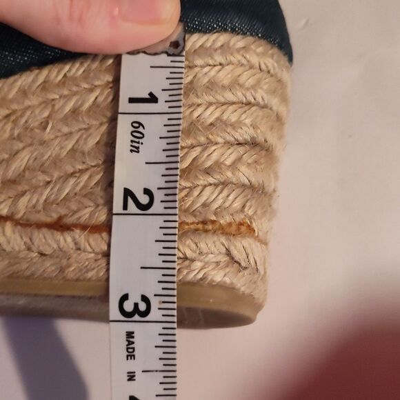 Coach Ireena Espadrille Wedge Platform Heels Size 10 blue denim/Brown size 6 - Picture 4 of 13